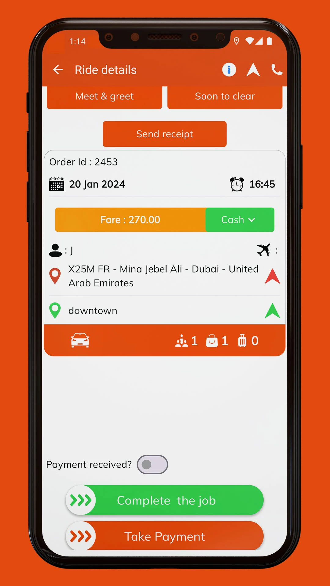 Taxi dispatch UAE screenshot